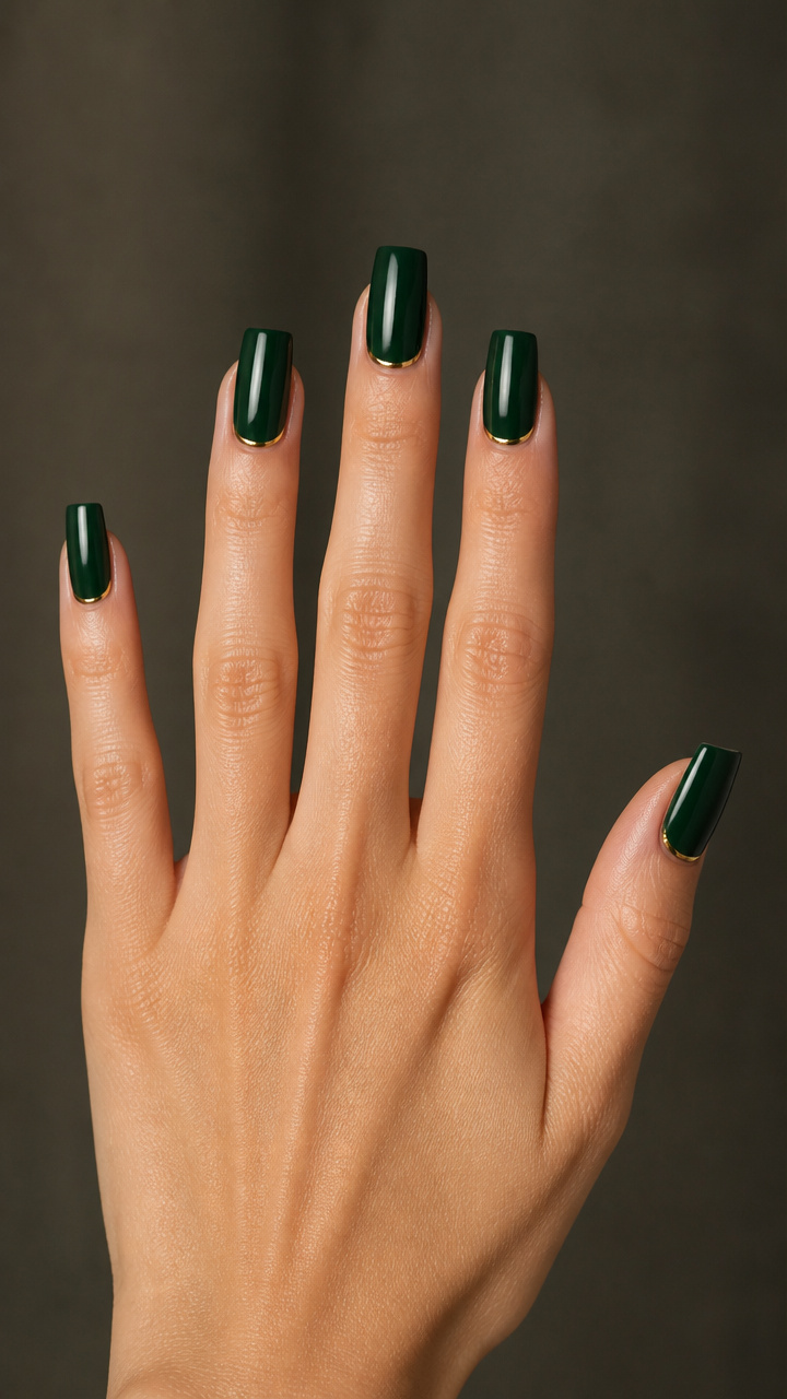 Hunter Green with Minimalist Gold Line