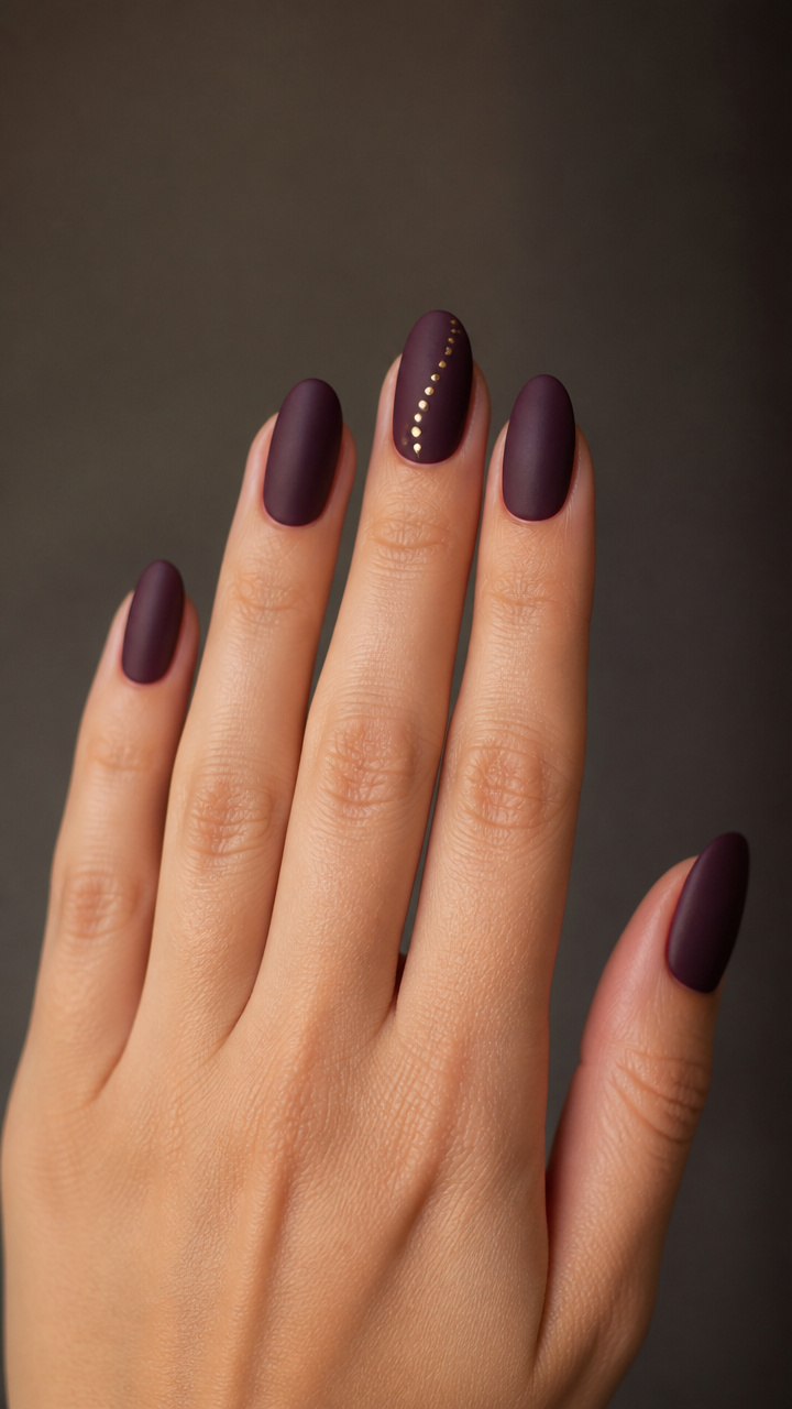 Blackened Plum Matte Finish with Gold Dot Trail