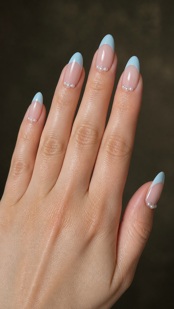 Glacial Blue Tips with Pearl Inlays
