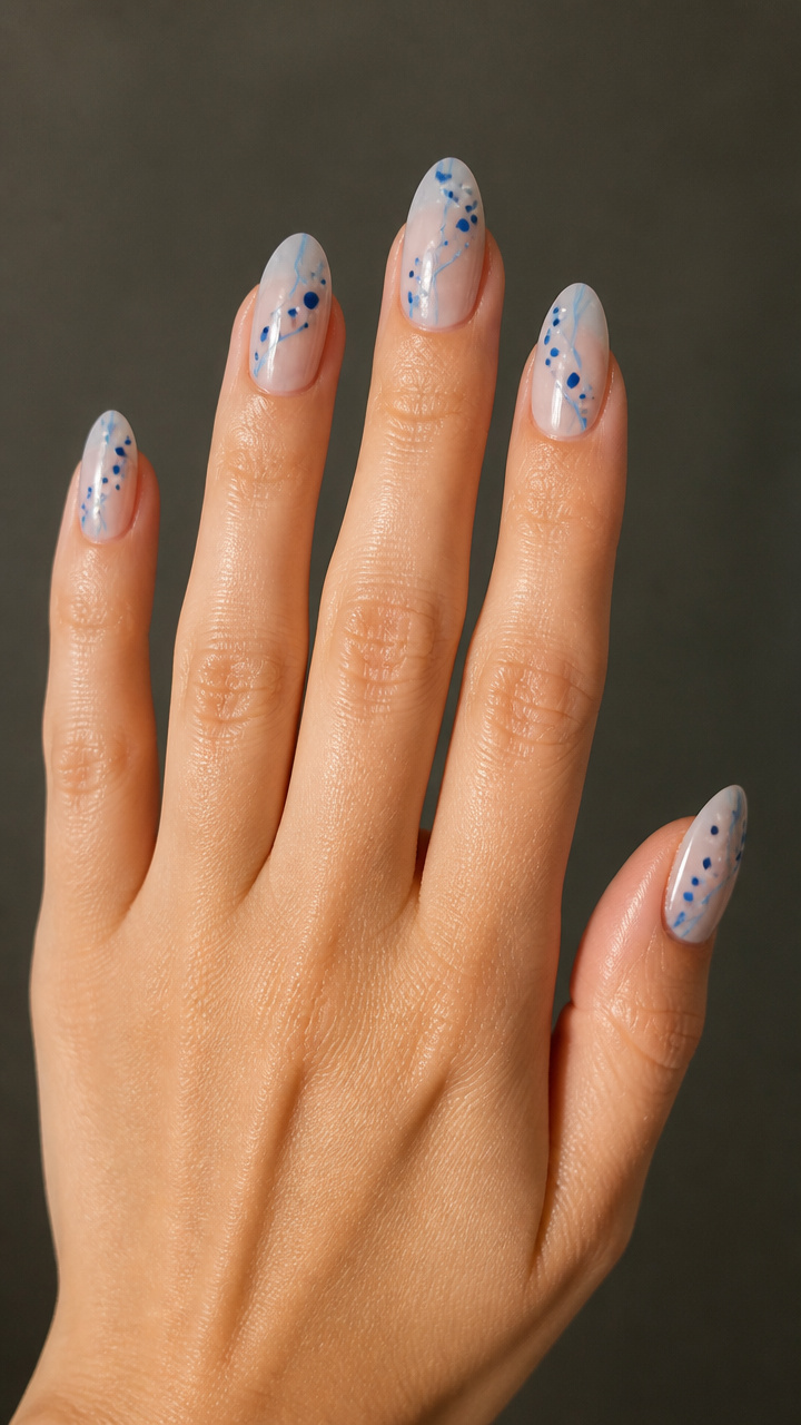 Cool Blue Abstract Dots and Lines
