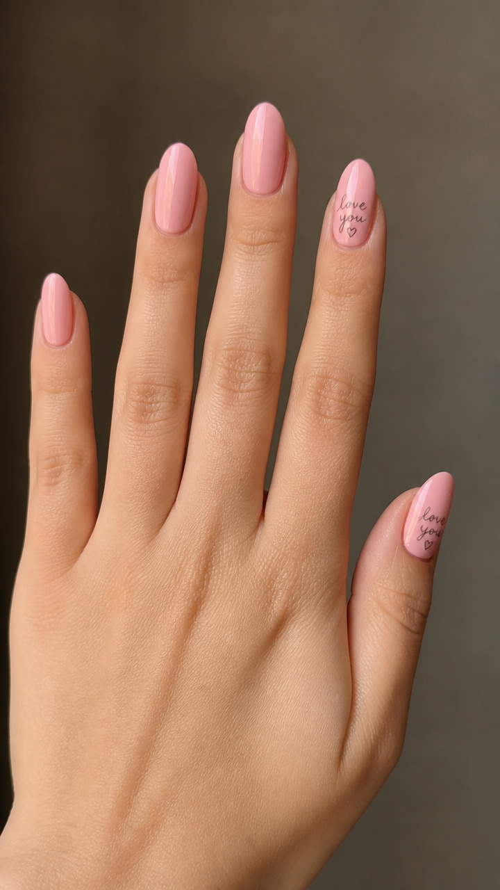 Mini Love Note Accent Nails