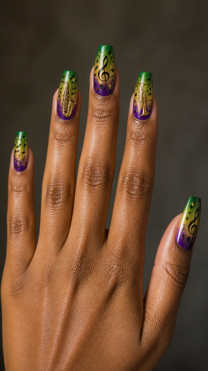 Jazz Band Ombre with Musical Accents