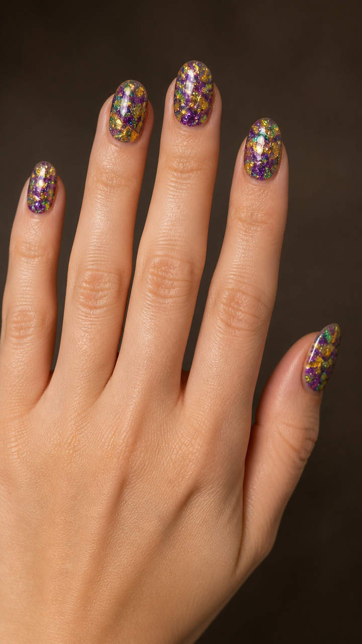 Sequin-Style Tips with Holographic Flakes