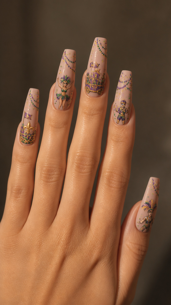 Mini Parade Scene on Matte Nude Base