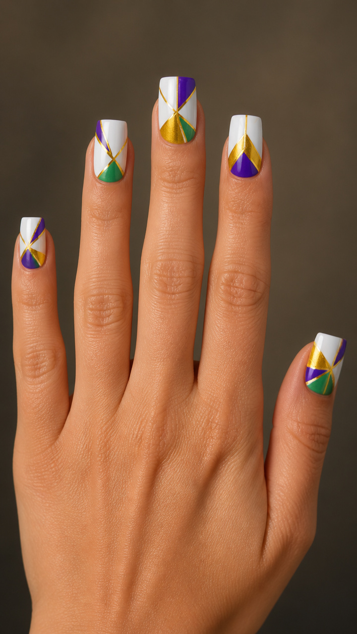 Color Block Geometrics on Glossy White