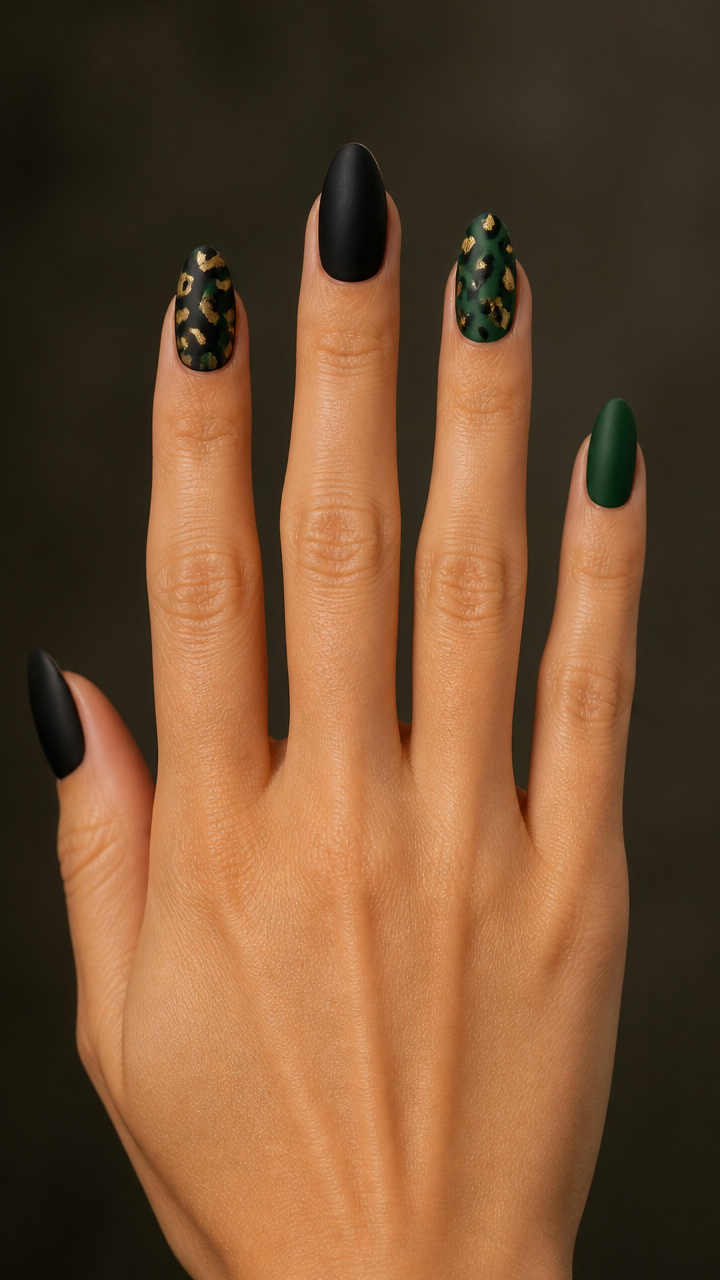 Green and Gold Leopard Print Accents