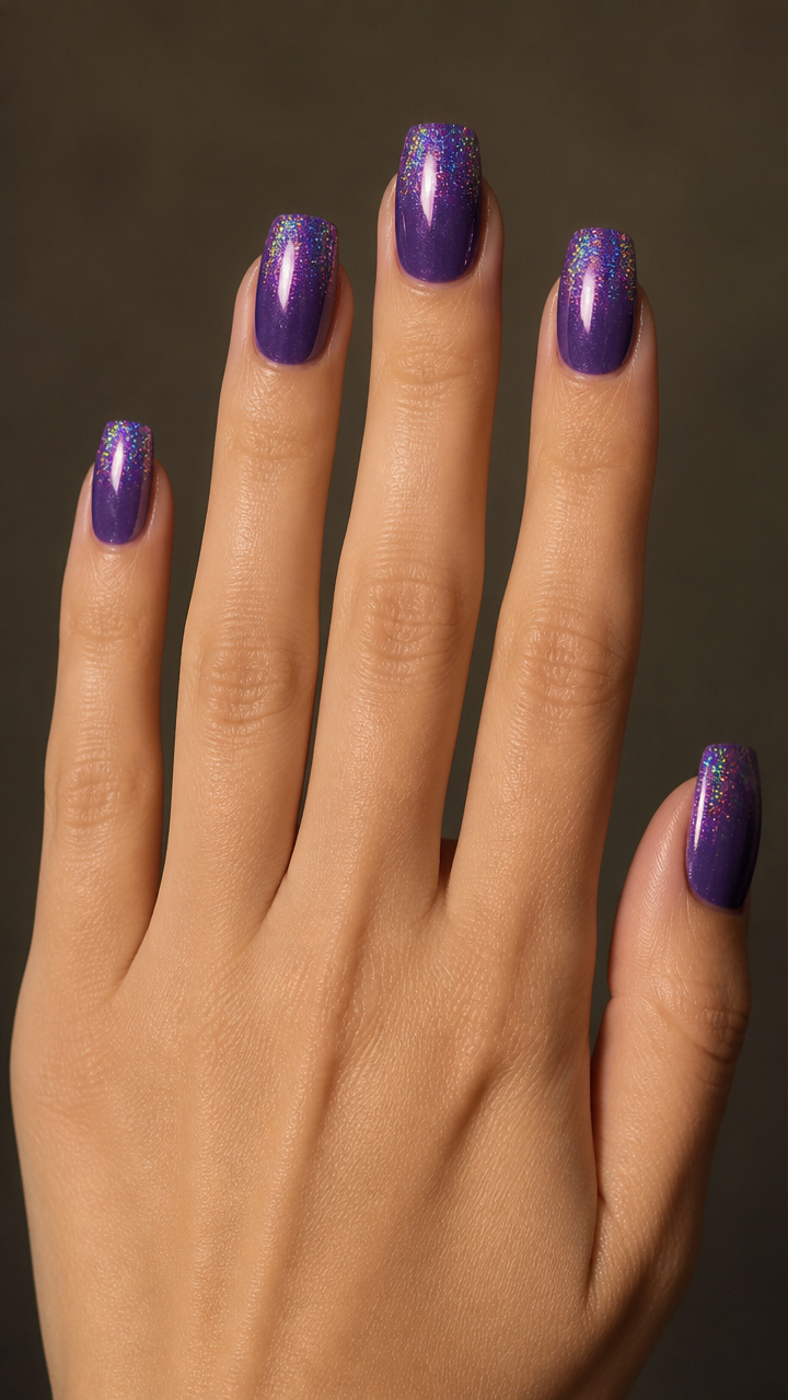 Royal Purple Holographic Tips