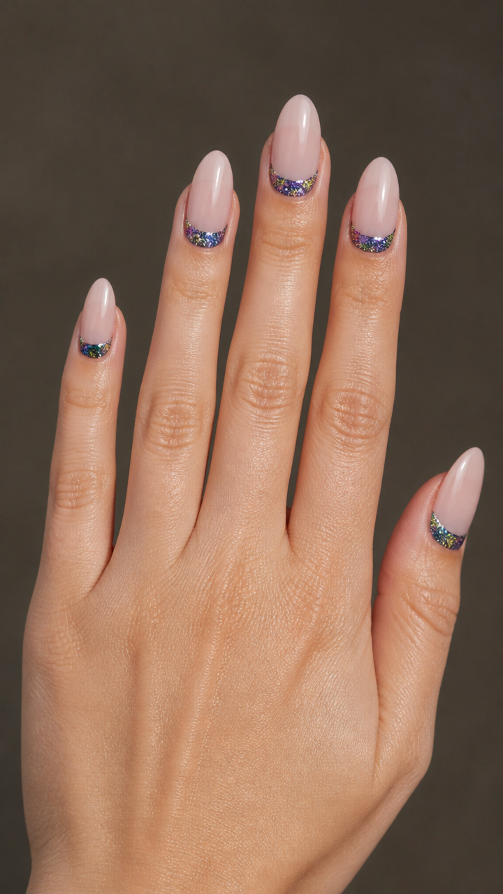 Crescent Moon Glitter Cuticle Band in Royal Tones