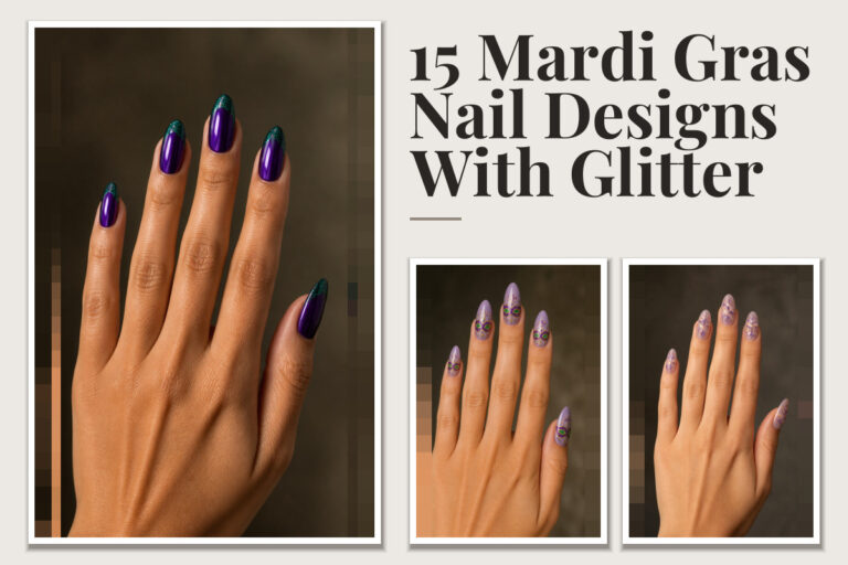 15 Mardi Gras Nail Designs With Glitter
