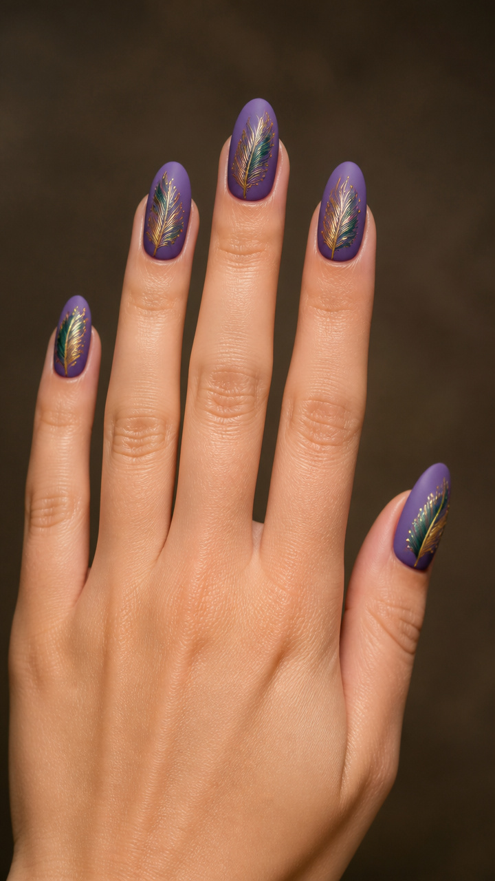 Feathered Gold and Green Design