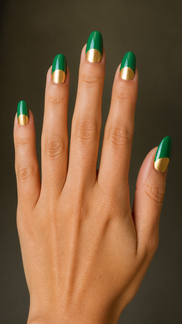 Gold Half-Moon with Green Tips