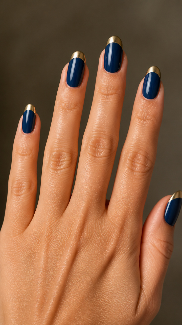 Gold Chrome Over Deep Navy Tips