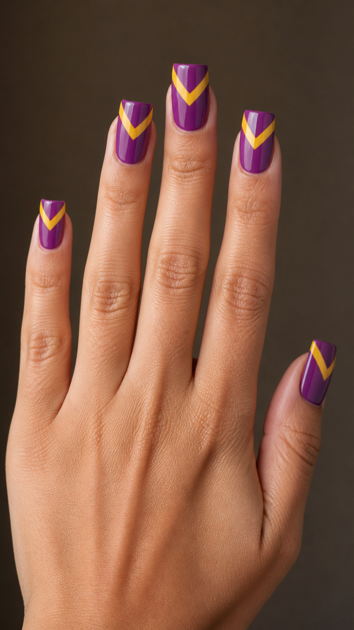Purple Base with Yellow Chevron Accents