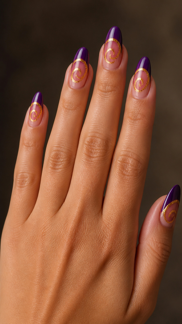Golden Spiral Over Purple Tips