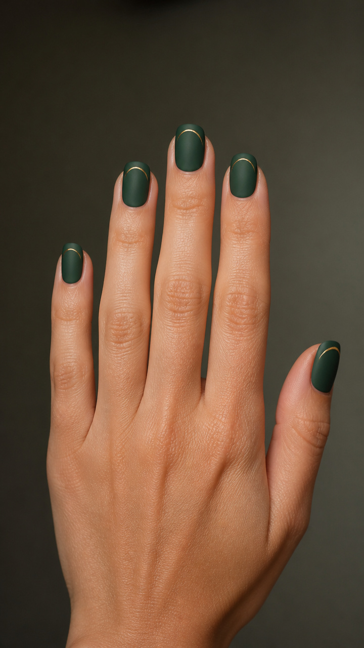 Matte Hunter Green with Gold Crescent Moons
