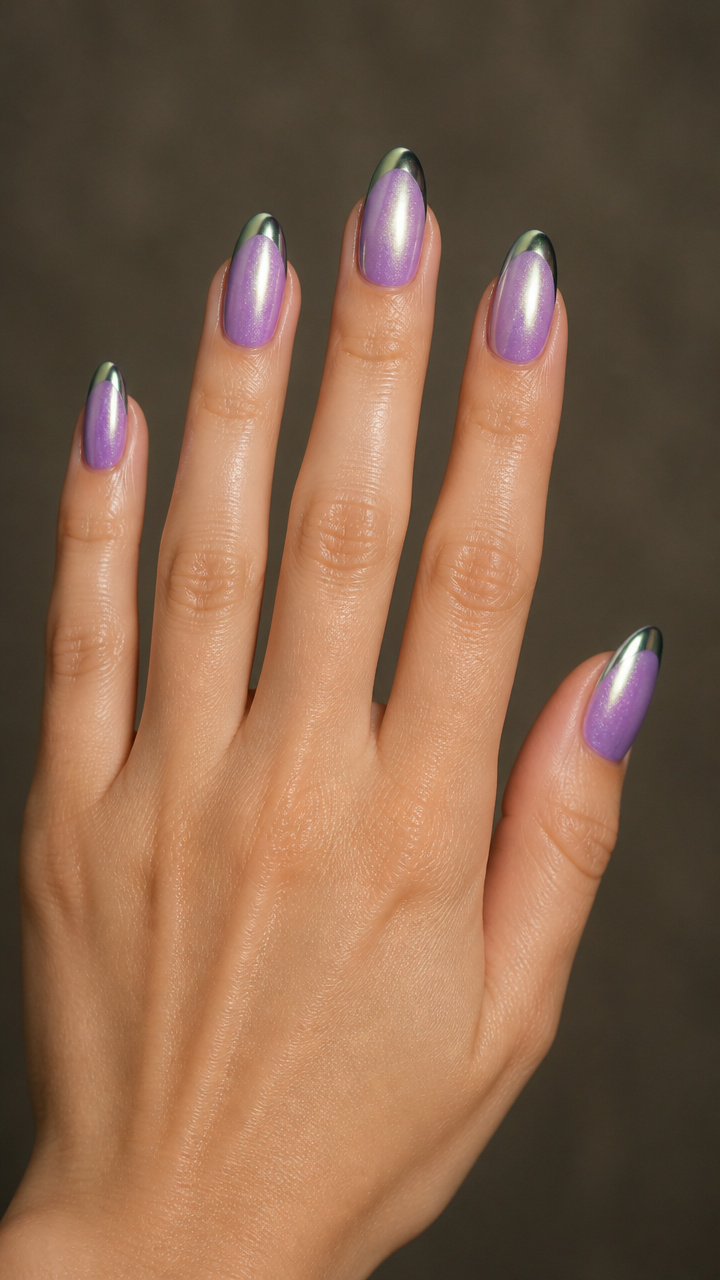 Shimmering Lavender with Green Chrome Accents