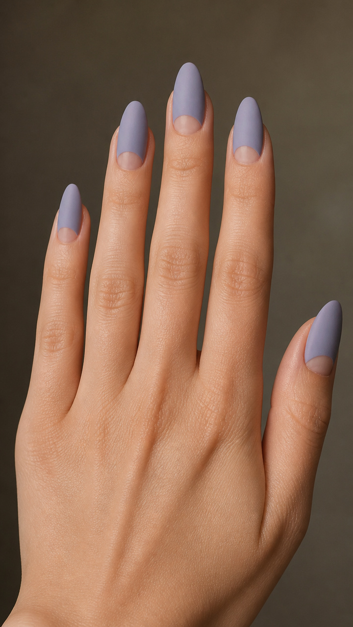 Dusty Lavender with Negative Space Moon Detail