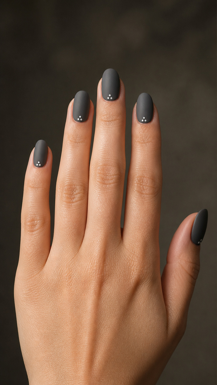 Charcoal Gray with Matte Finish and Tiny Dot Cluster