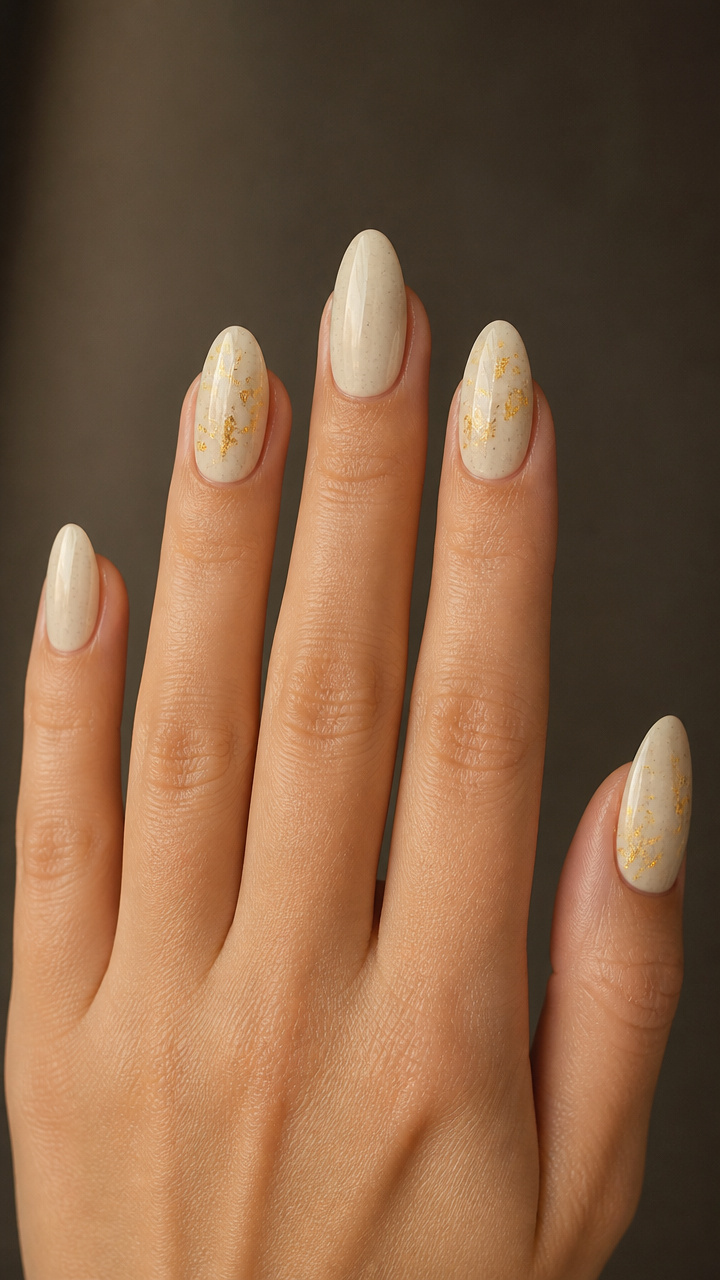 Vanilla Bean Almond with Gold Leaf Flecks