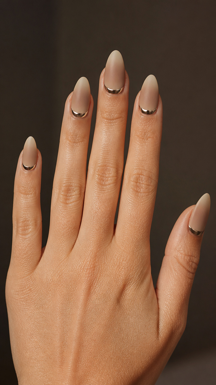Sandstone Ombré with Chrome Half-Moon