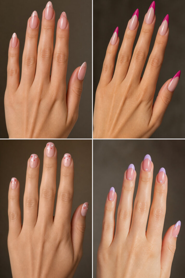 15 Pink French Valentine’s Nail Ideas