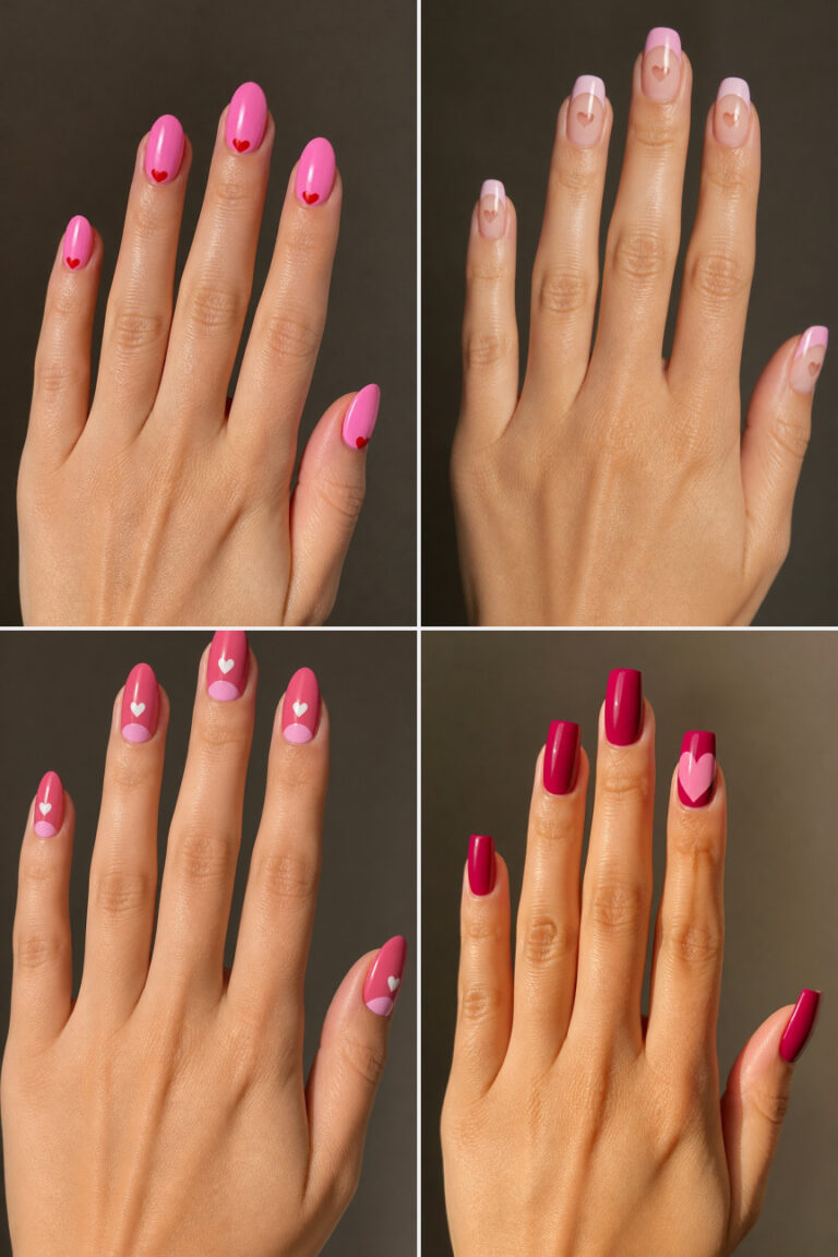15 Pink Heart Nail Designs