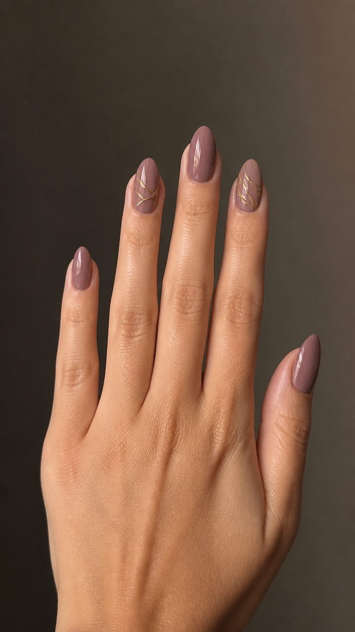 Dusty Mauve with Minimalist Line Art