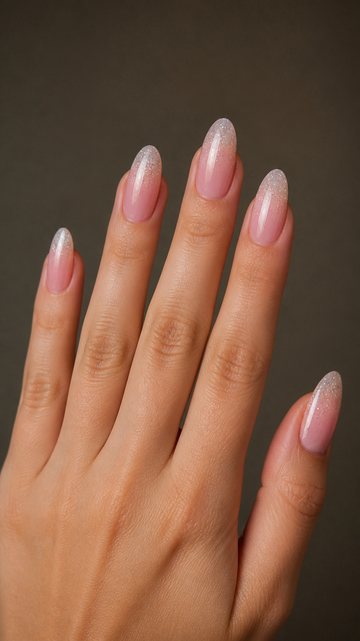 Rose Quartz Ombré with Micro Glitter