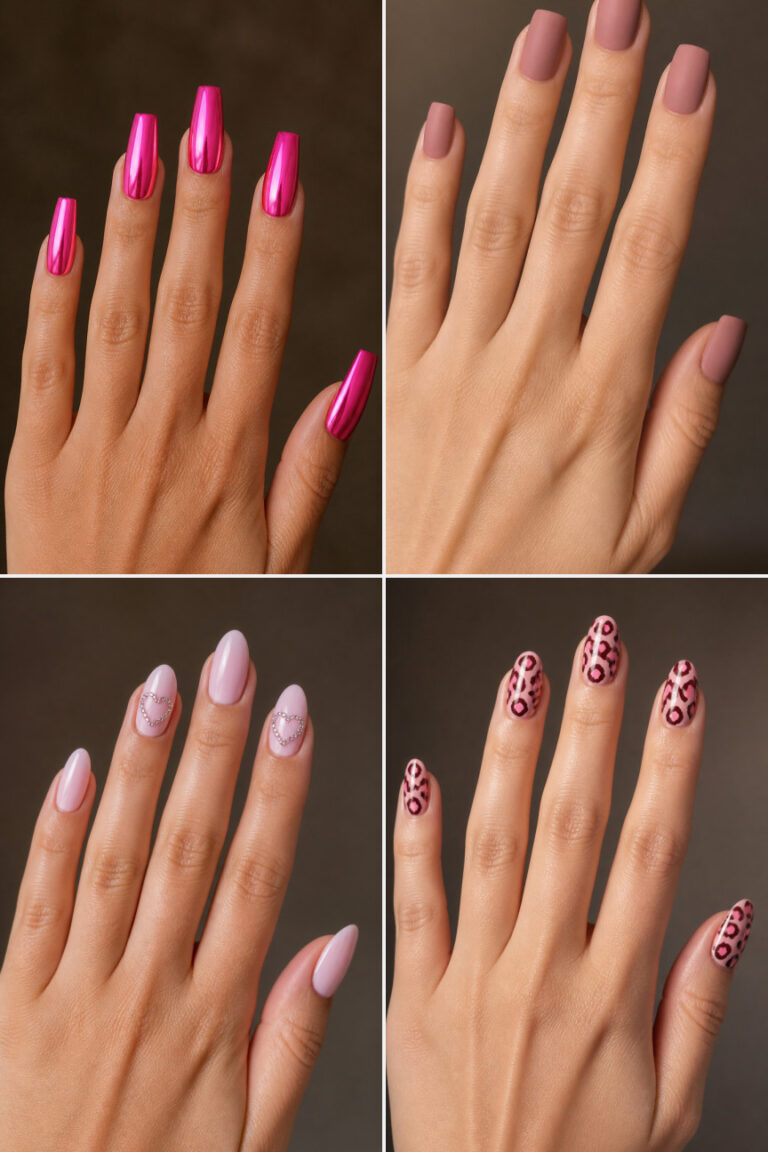 15 Pink Valentine’s Gel Nail Ideas