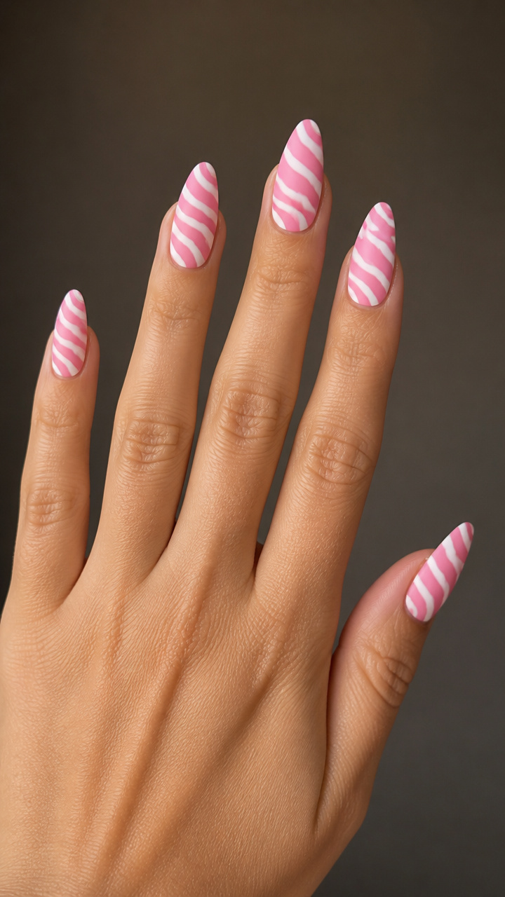 Pink Zebra Stripe with Matte Top