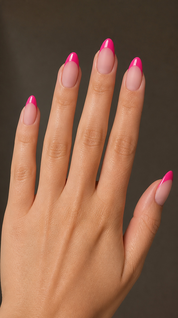 Hot Pink Glazed Tips with Matte Base
