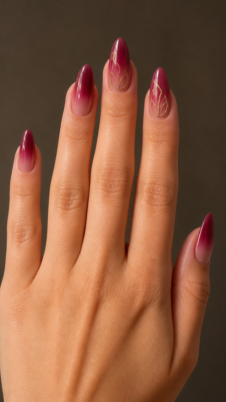Rosé Wine Ombré with Minimalist Line Art