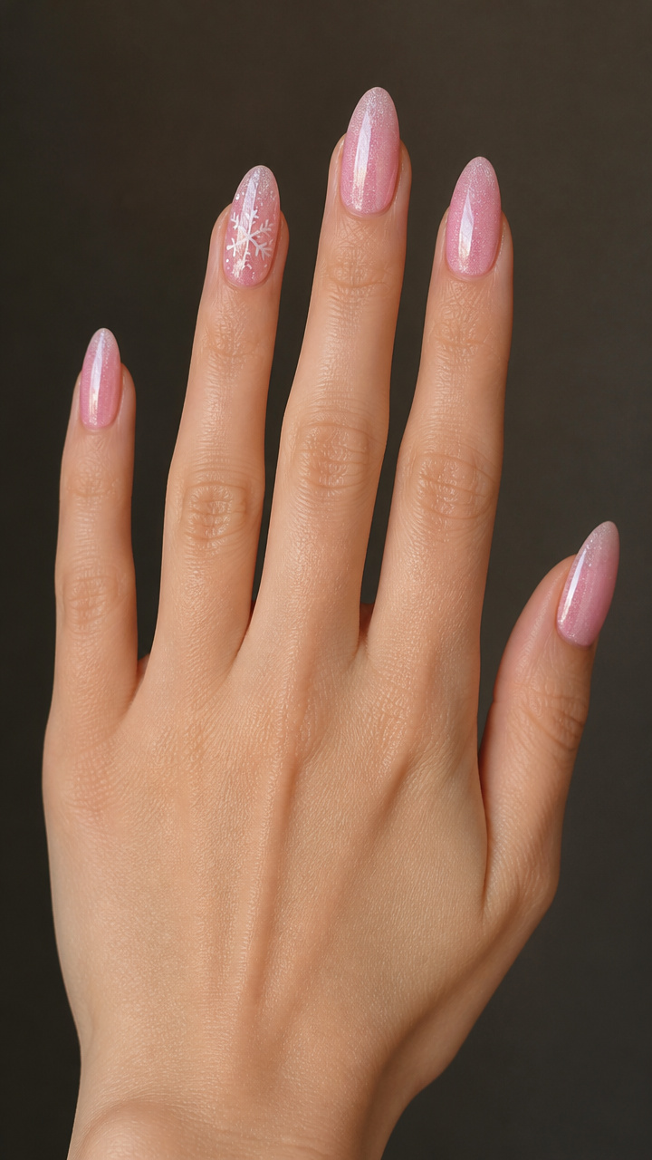 Frosted Bubblegum with Snowflake Details