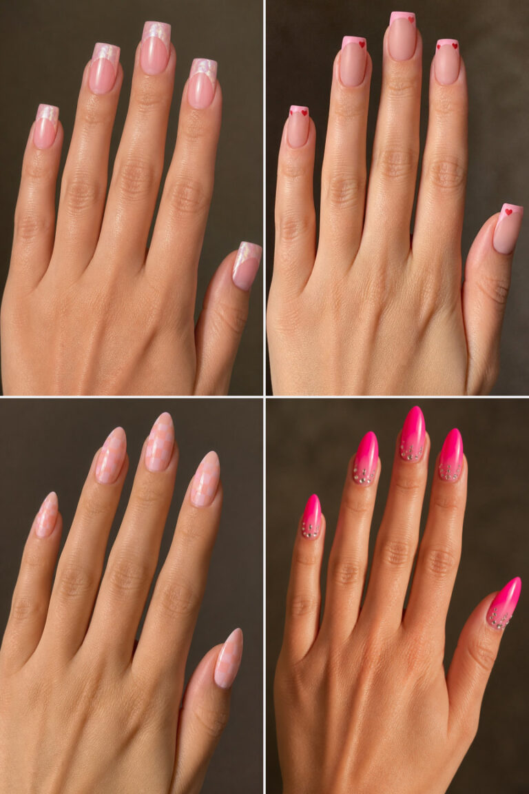 15 Pink Valentine’s Nails for Square Nails