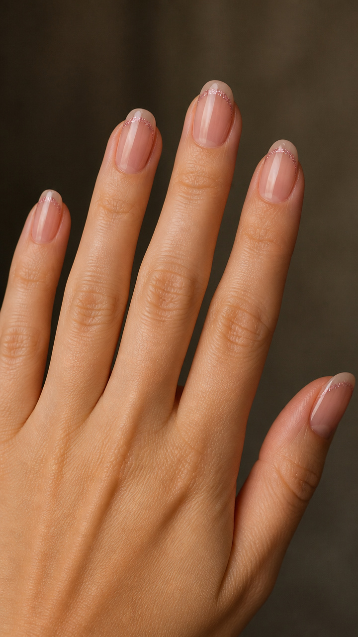 Sheer Pink Wash with Glitter French Smile Line