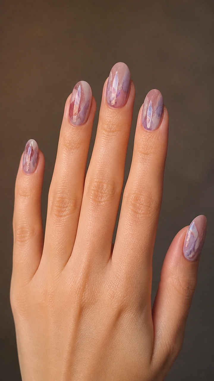 Dusty Rose and Lilac Drip Marble Design