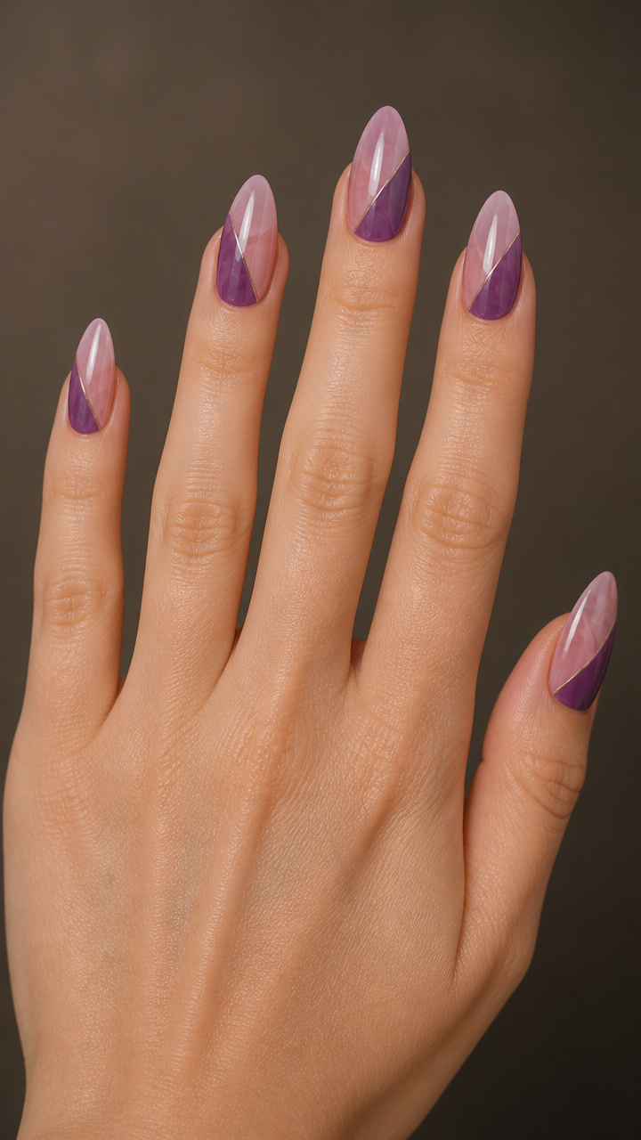 Rose Quartz and Amethyst Geometric Split