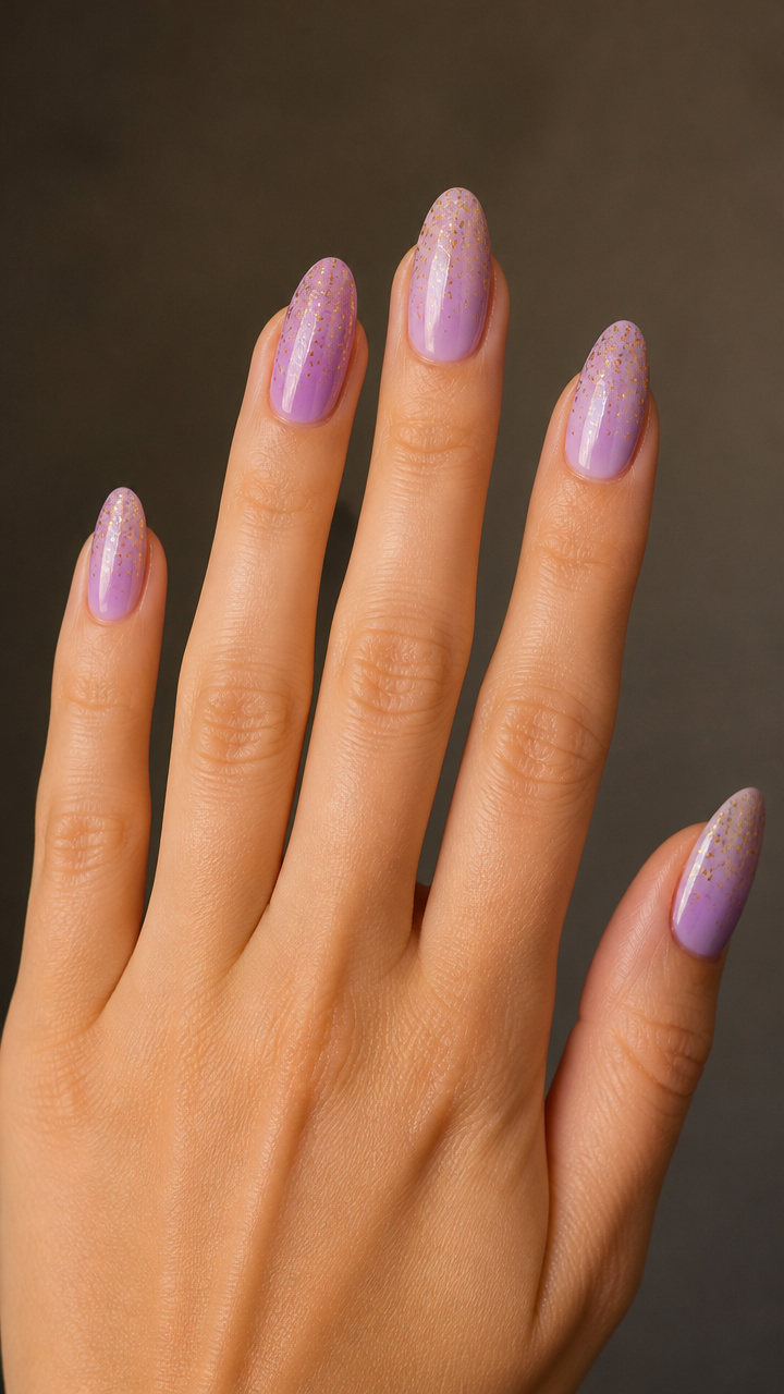 Lavender Ombré with Gold Fleck Confetti