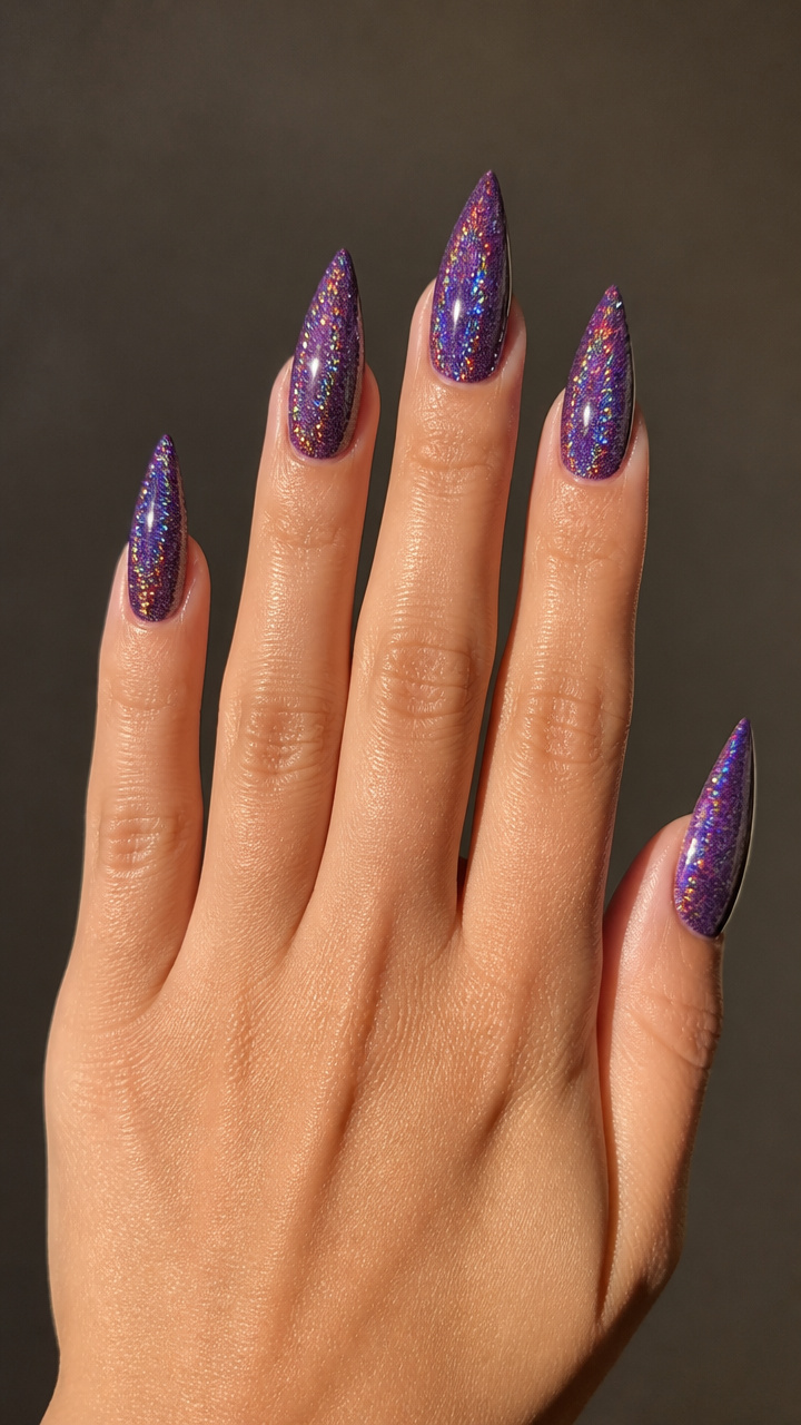 Amethyst Holographic Glitter Dip