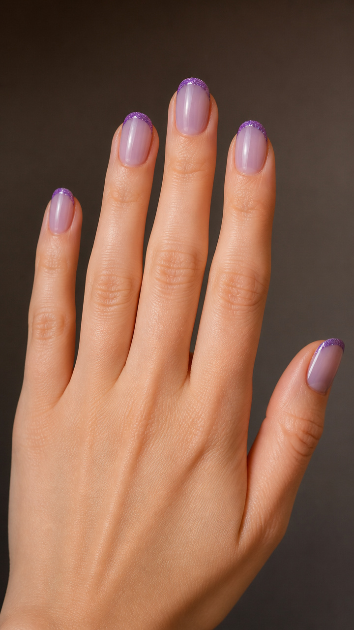 Sheer Lilac French with Glitter Liner