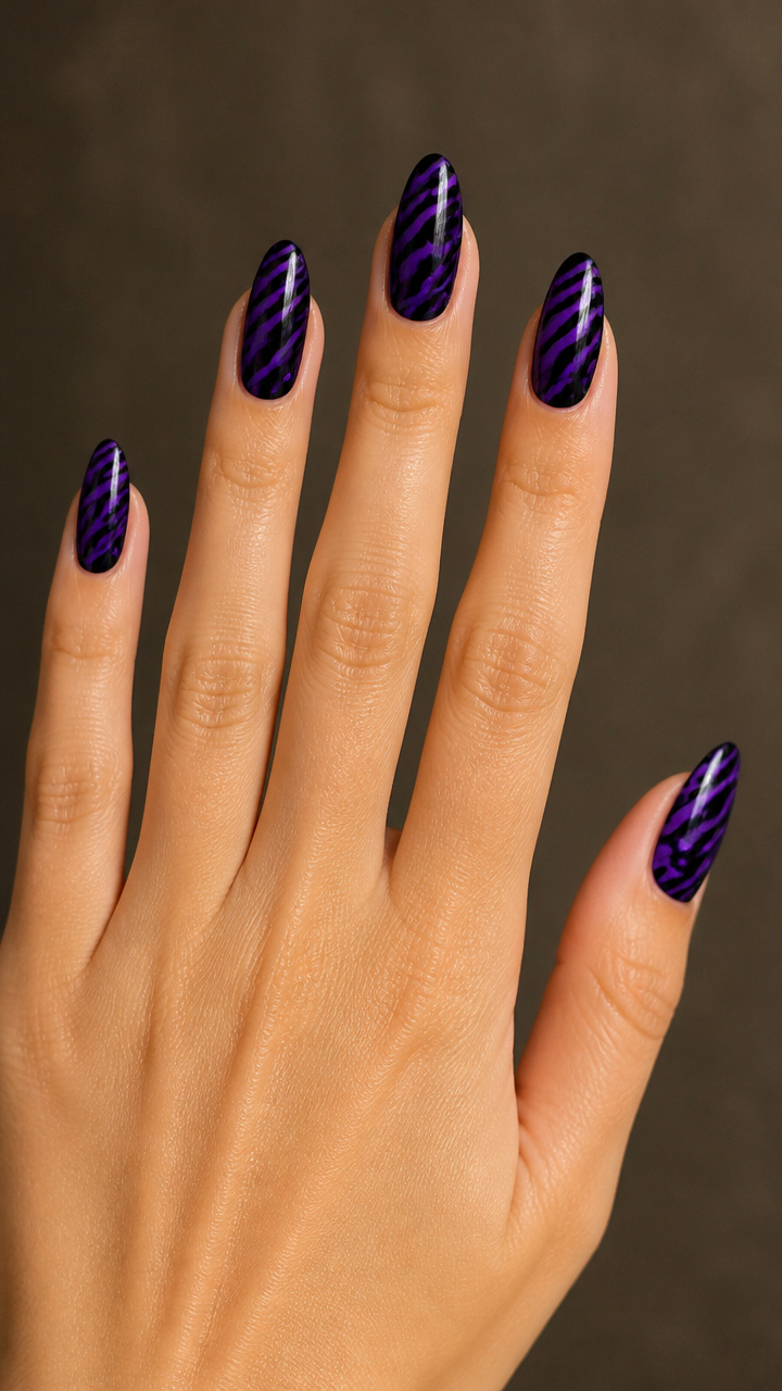 Violet Zebra Stripe with Black Chrome