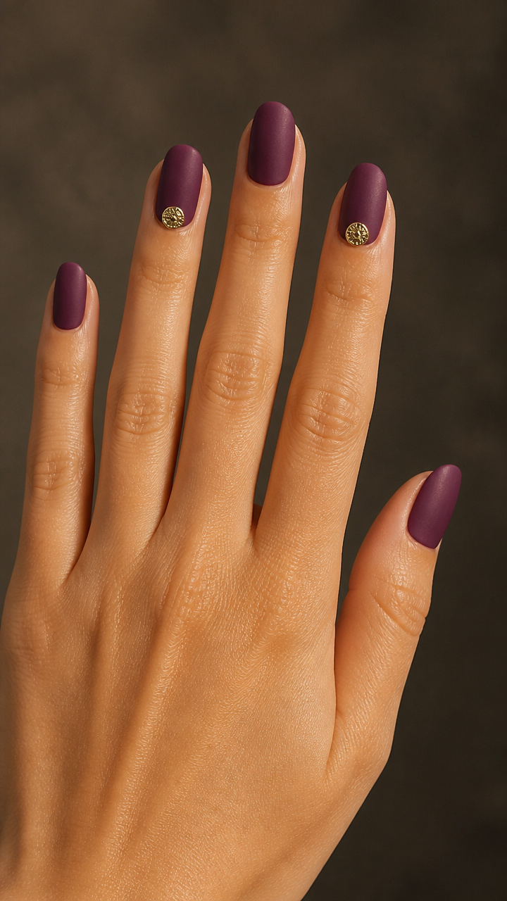Mulberry Matte with Gold Coin Accents
