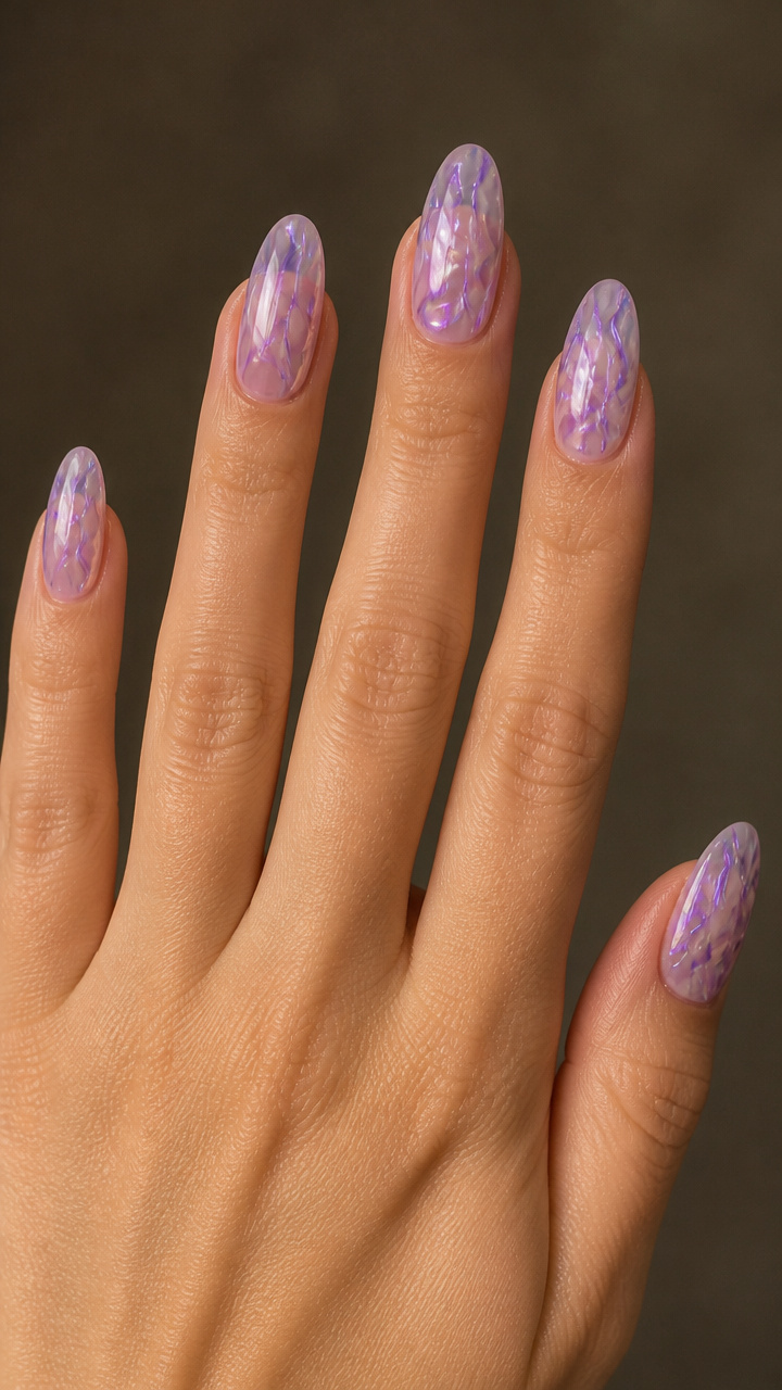 Iris Gel Swirls on Translucent Base