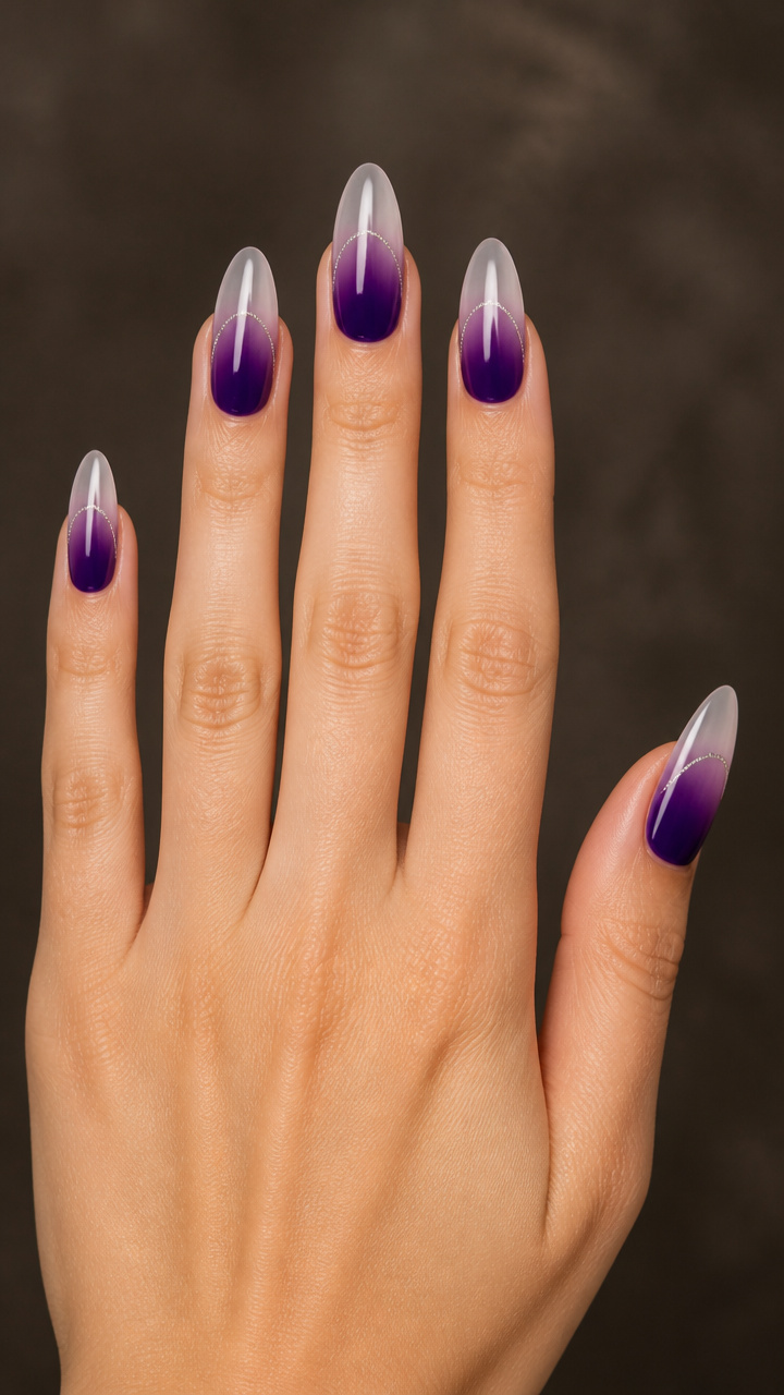 Royal Purple Ombre Fade with Silver Liner