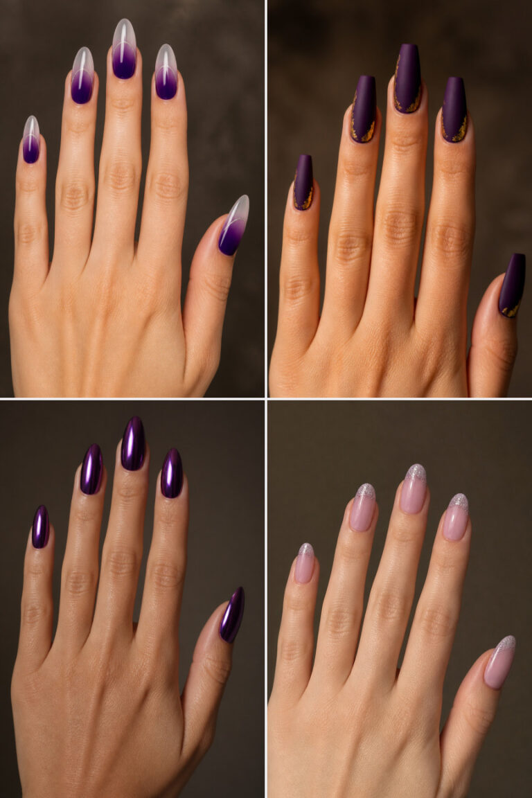 15 Purple Valentine’s Nail Designs