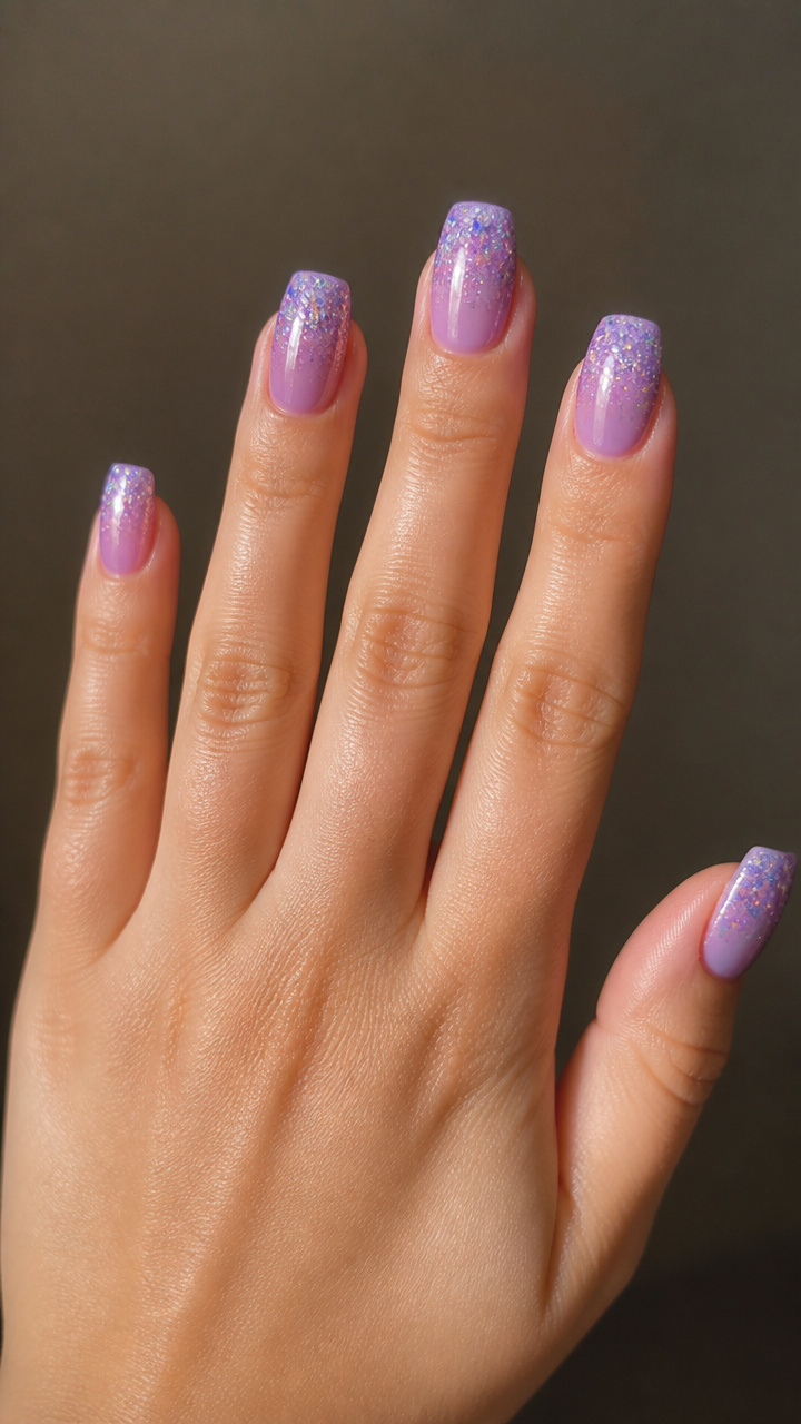 Icy Amethyst with Glitter Gradient