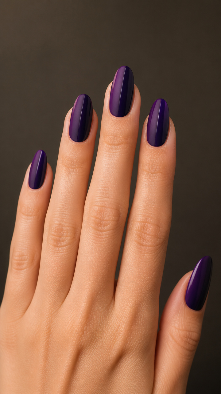 Deep Violet with Matte and Gloss Contrast