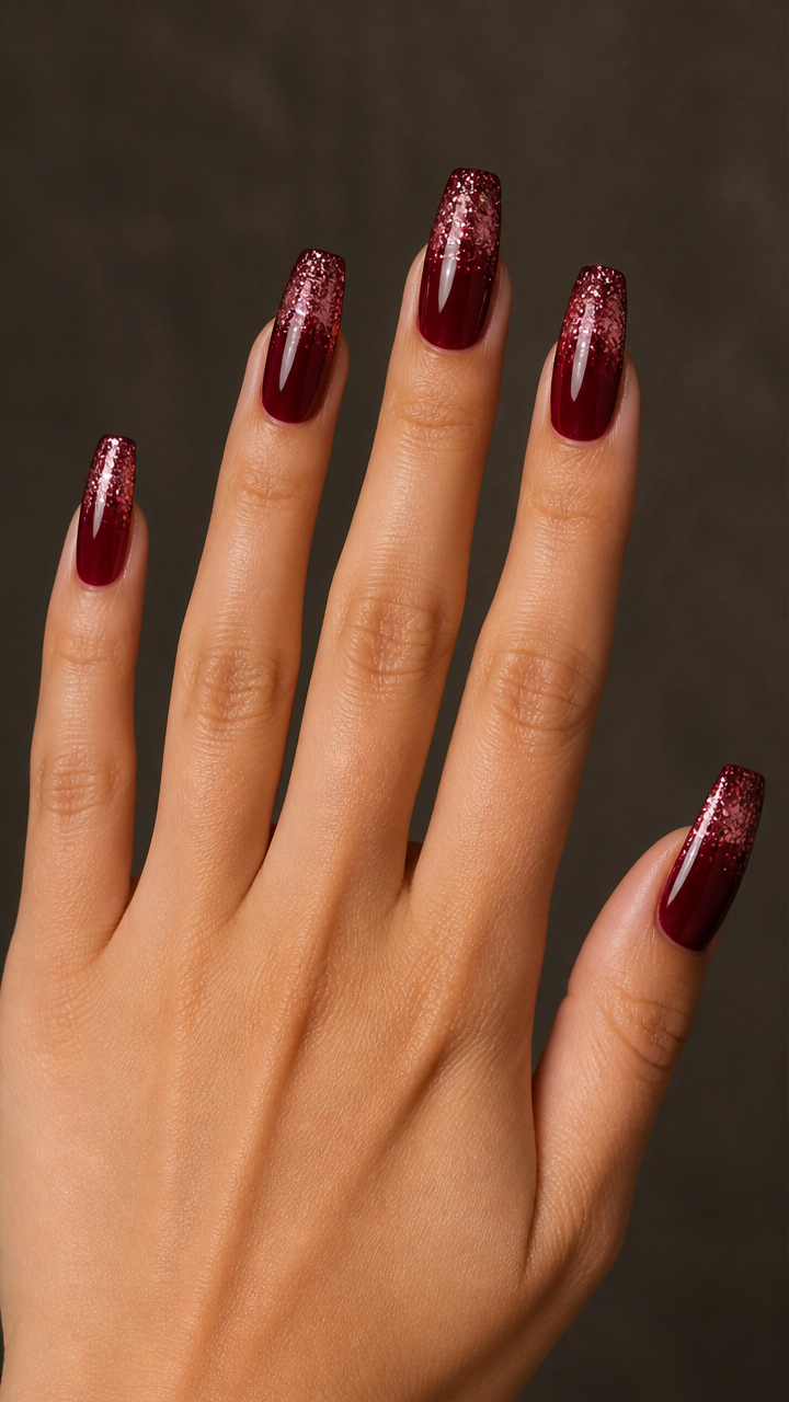 Gradient Pattern Glitter 15 Red and Pink February Nail Designs – Goenthusiast