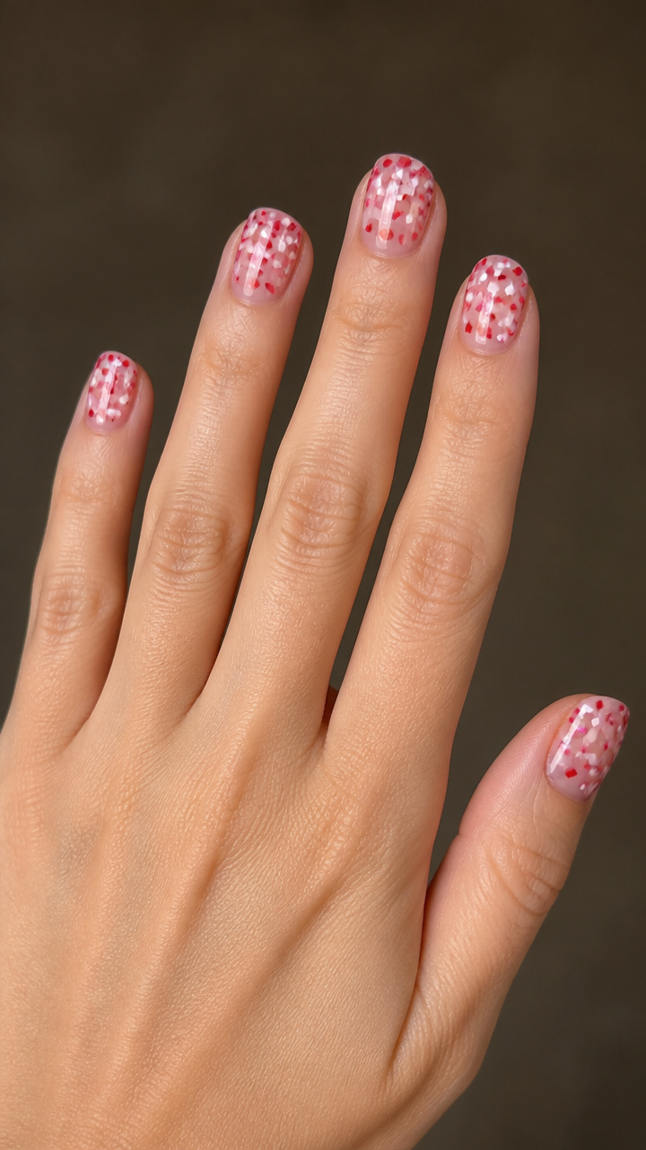 Valentineβs Day Heart Confetti Nails