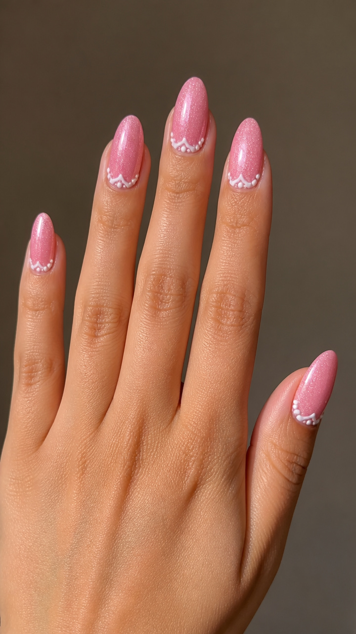 Frosted Bubblegum Pink with Icing Detail